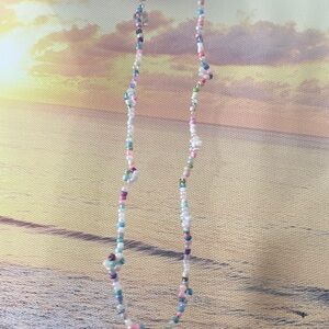 Elegant Pastel Multicolor Homemade Beaded Seashell Necklace